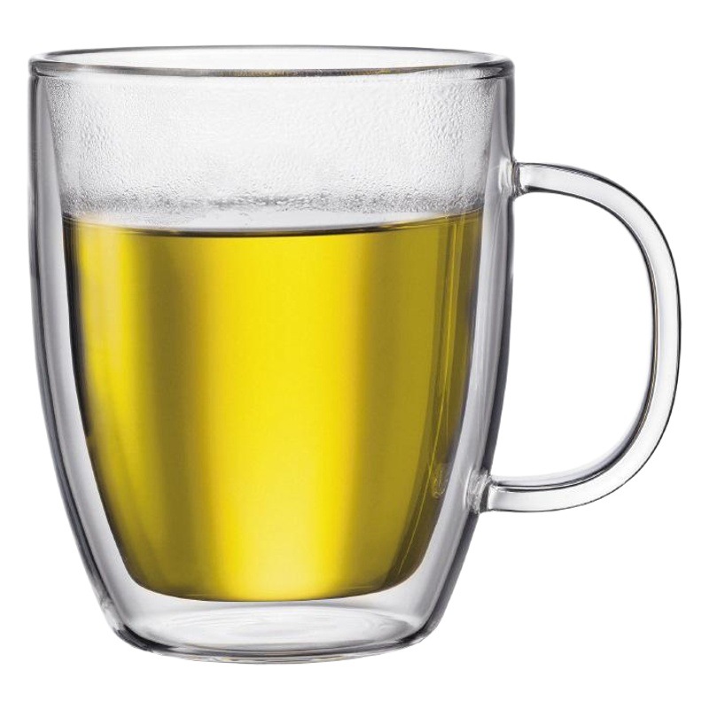 Borosilicato transparente de doble capa de vidrio con mango de alta apariencia taza de té de alta temperatura resistente café taza de leche fabricante