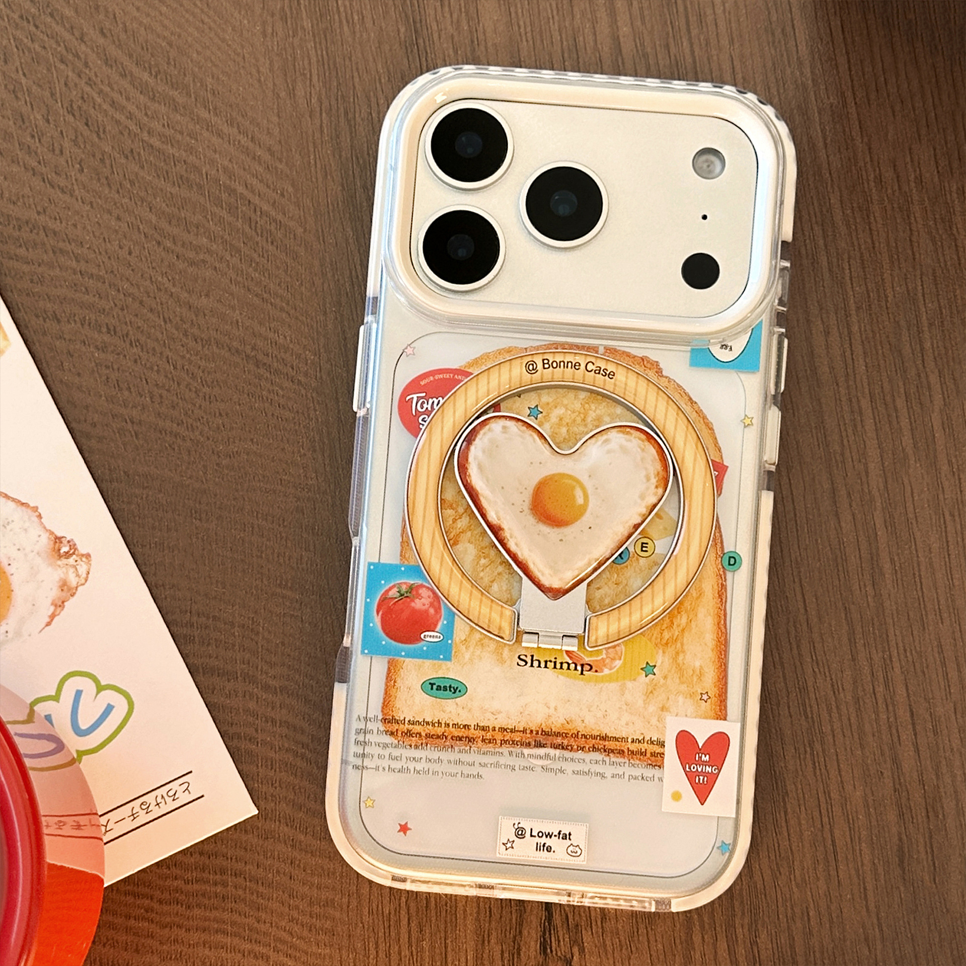 Magnetic Transparent Phone Case With Fried Egg Design For Iphone_voghion.com