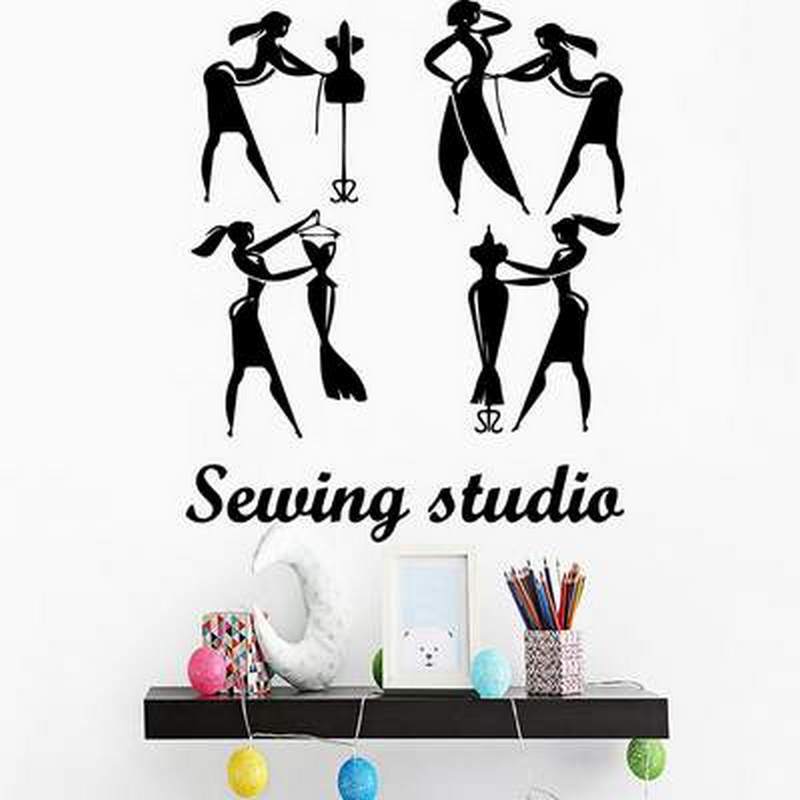 Sewing studio hanger tailor pattern creative carved wall sticker Sewing studio hanger tailor pattern creative carved wall sticker