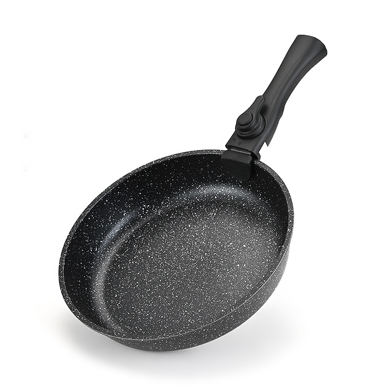 Wok antiadherente doméstico desmontable transfronterizo, juego de utensilios de cocina de fondo plano, cocina de inducción de piedra médica, estufa de gas, universal