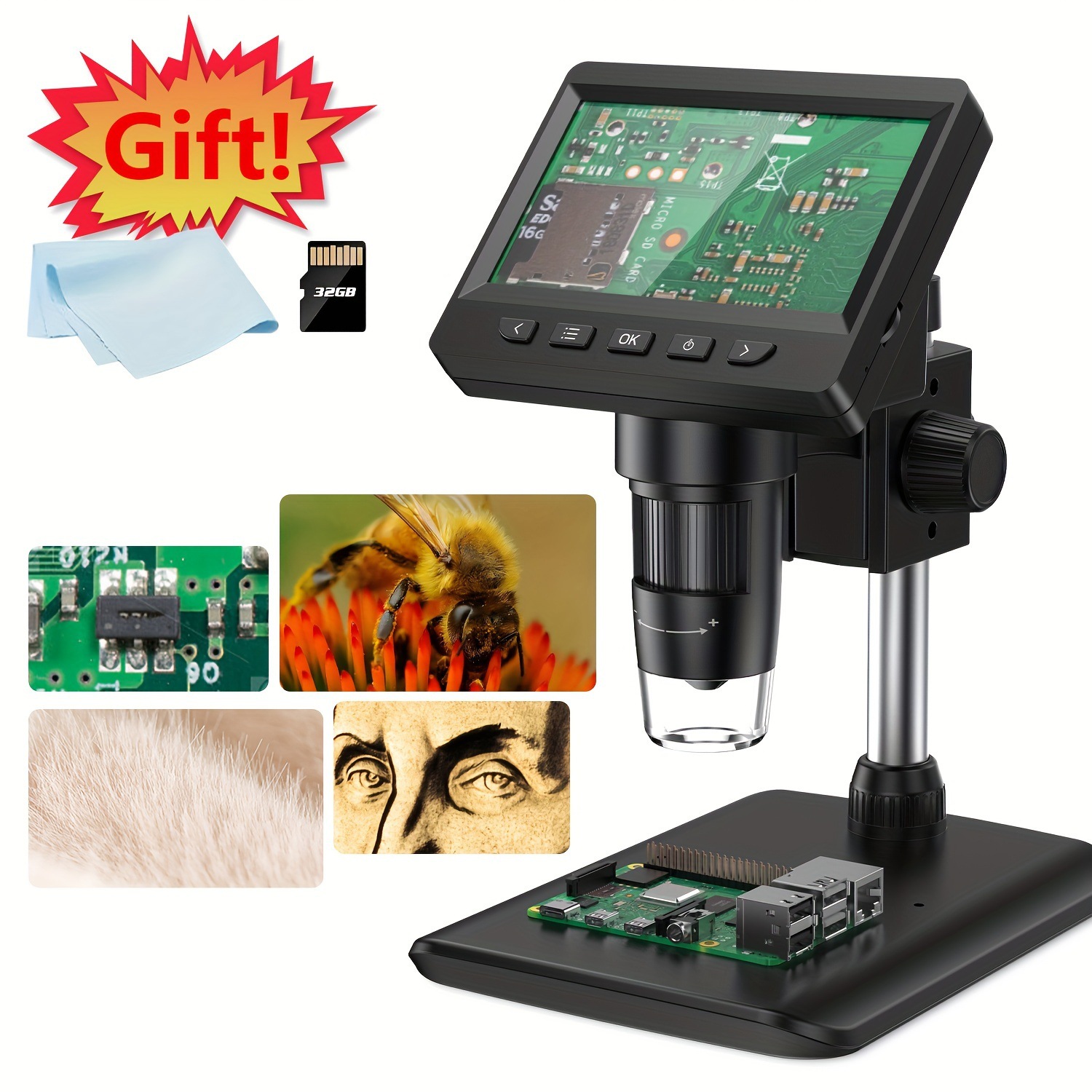 1000X 4.3 Inches Ultra Clear High Definition Digital显示屏