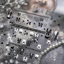 tomoni烫金美甲贴纸diy爆款冬季暗黑系指甲贴圣诞球小熊贴纸饰品