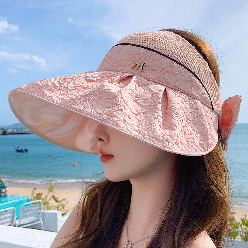 Women's Sun Visor Hat Stylish Travel Beach Sun Protection Hat_voghion.com