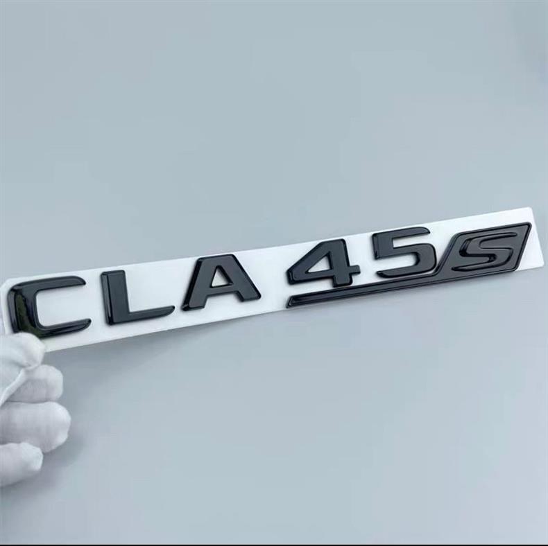 Mercedes-Benz car emblem, CLA200, CLA220, CLA260, modified to CLA35, CLA45S, AMG, black lettering, rear emblem