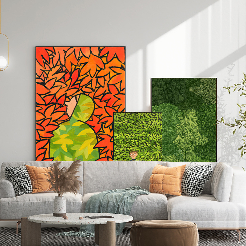 British Forest Design Illustration Decorative Painting Small Fresh Abstract Homestay Hotel Apartment Creative Home Art Painting