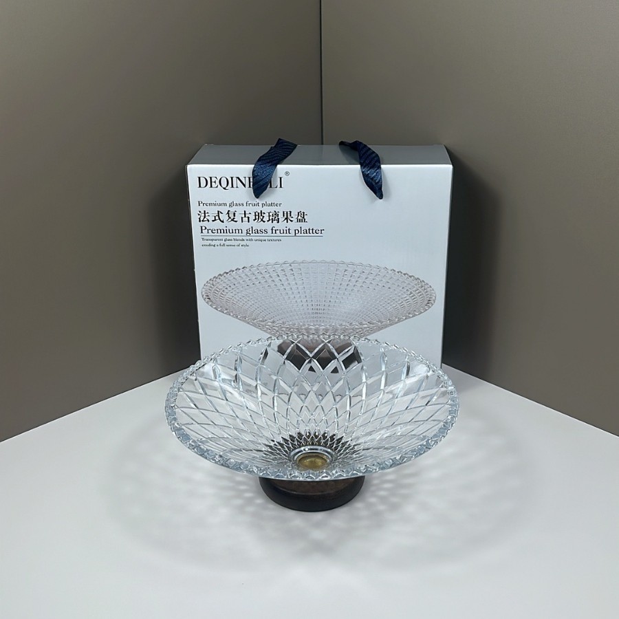 客厅家用法式玻璃糖果盘高档高颜值果盘开业团建活动礼品随手礼品