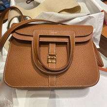 手缝蜡线真皮女包马蹄包单肩斜跨铂金包琳迪包手提马鞍包迷你