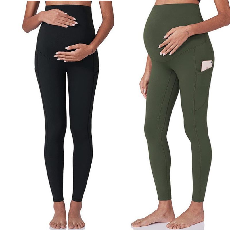 New Maternity Pocket Yoga Pants Cross-Border Maternity Leggings Maternity Pants Maternity Cropped Pants