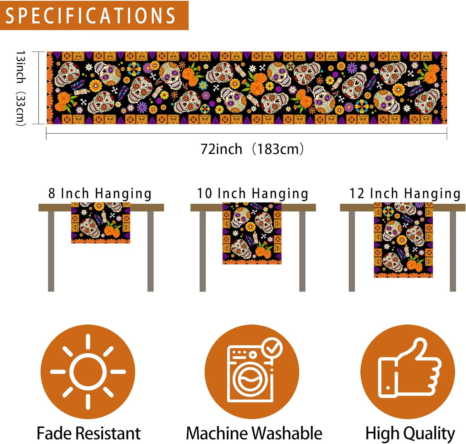 110g Weight Tablecloths Home Textiles & Decor Type tablecloth Event & Party Supplies 1 Piece, 1 Set Quantity Casual, Party Occasion Linen Material Halloween, Day of the Dead Festival Skull Pattern Funny Style Halloween Day Of The Dead Funny Skull Linen Casual Party Tablecloth Party Supplies Tableware 1 Piece 1 Set 25
