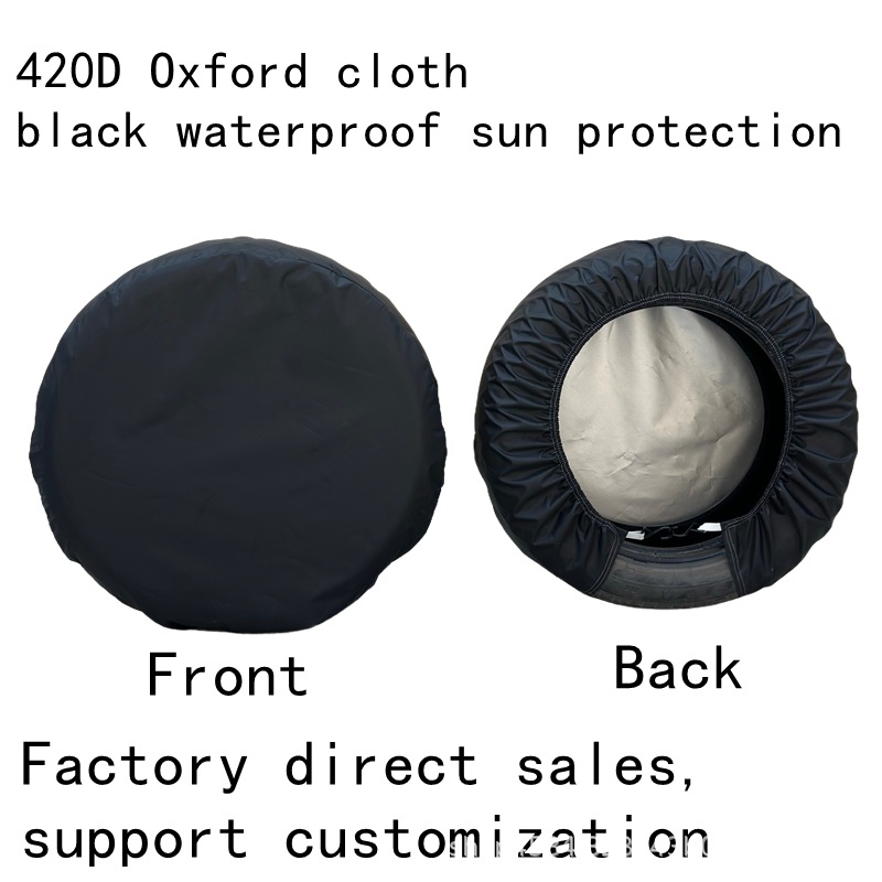 Cross-Border Amazon Best-Selling Rv Tire Cover Car Wheel Cover 420D Black Protective Cover Tire Protection Cover