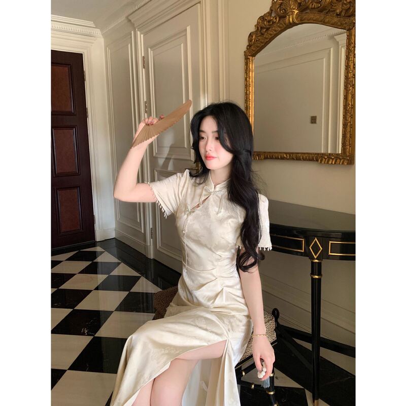 Summer New Style, Super Pretty and Age-Reducing, This Year's Popular Chinese-Style Cheongsam, New Chinese-Style Long Dress for Women