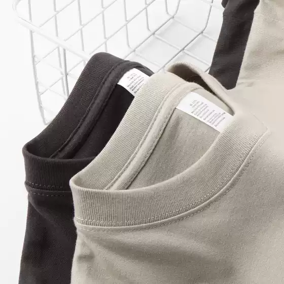 250g Heavyweight Drop Shoulder Dark Gray Pure Cotton Solid Color Short Sleeve Loose Men's Japanese Style Trendy Women's T-Shirt Couple Matching Base Layer Tee