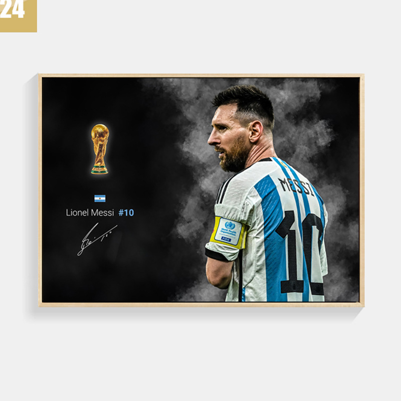 Massey cartel pintura decorativa sala de estar sofá de fondo de la pared de la barra de fútbol mural Argentina Copa del Mundo Campeonato pintura colgante