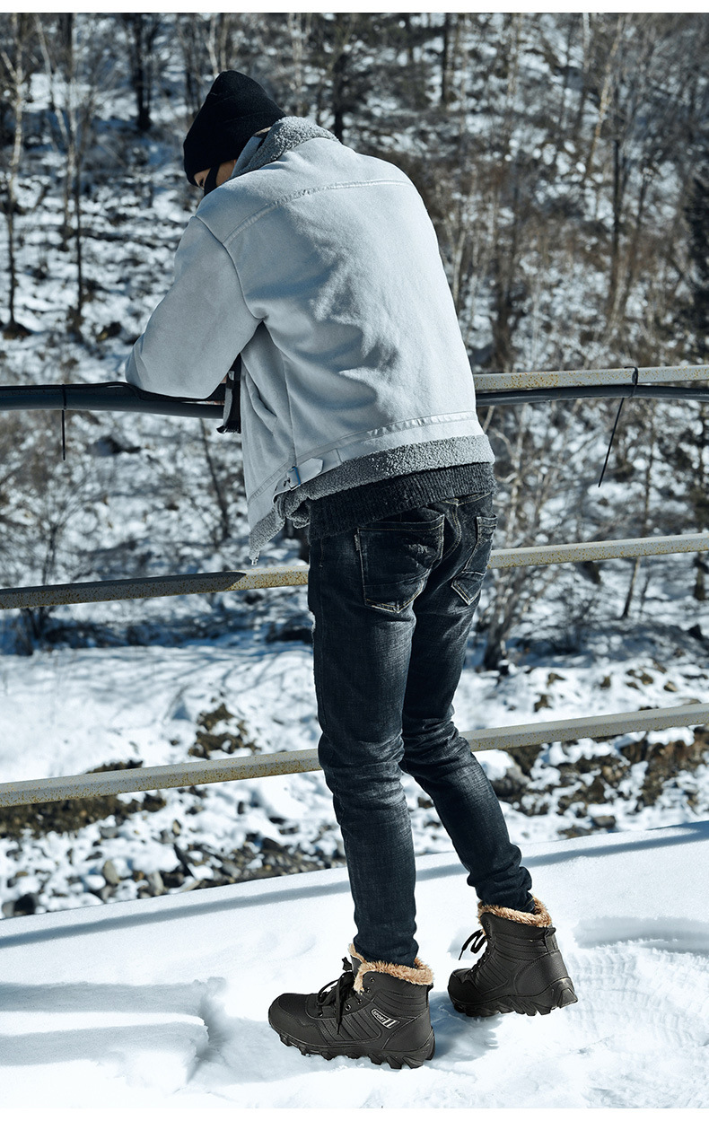 Men's Waterproof Snow Boots With Plush Lining For Winter Warmth_voghion.com