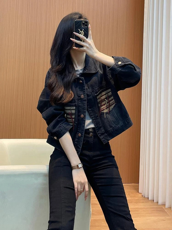 欧洲站牛仔外套女新款2025短款小个子欧货高街美式设计感小款上衣|undefined