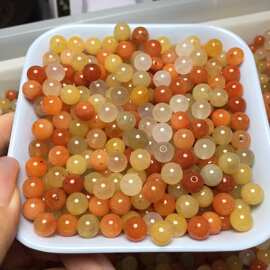 珠子散批diy天然金丝玉圆珠散珠手工手链项链串珠金丝玉散珠散批