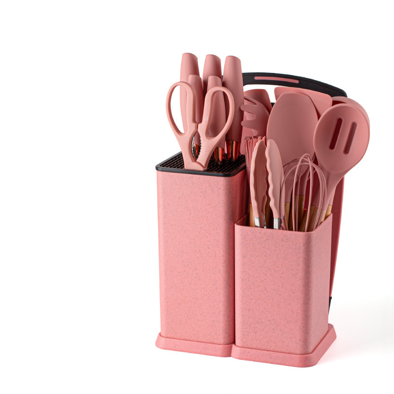 Juego de cuchillos de cocina de silicona Juego de 19 piezas Cuchillo de cuchara Cuchillo de fruta Cuchillo de cocina Accesorios para bebés Herramientas de cocina para el hogar