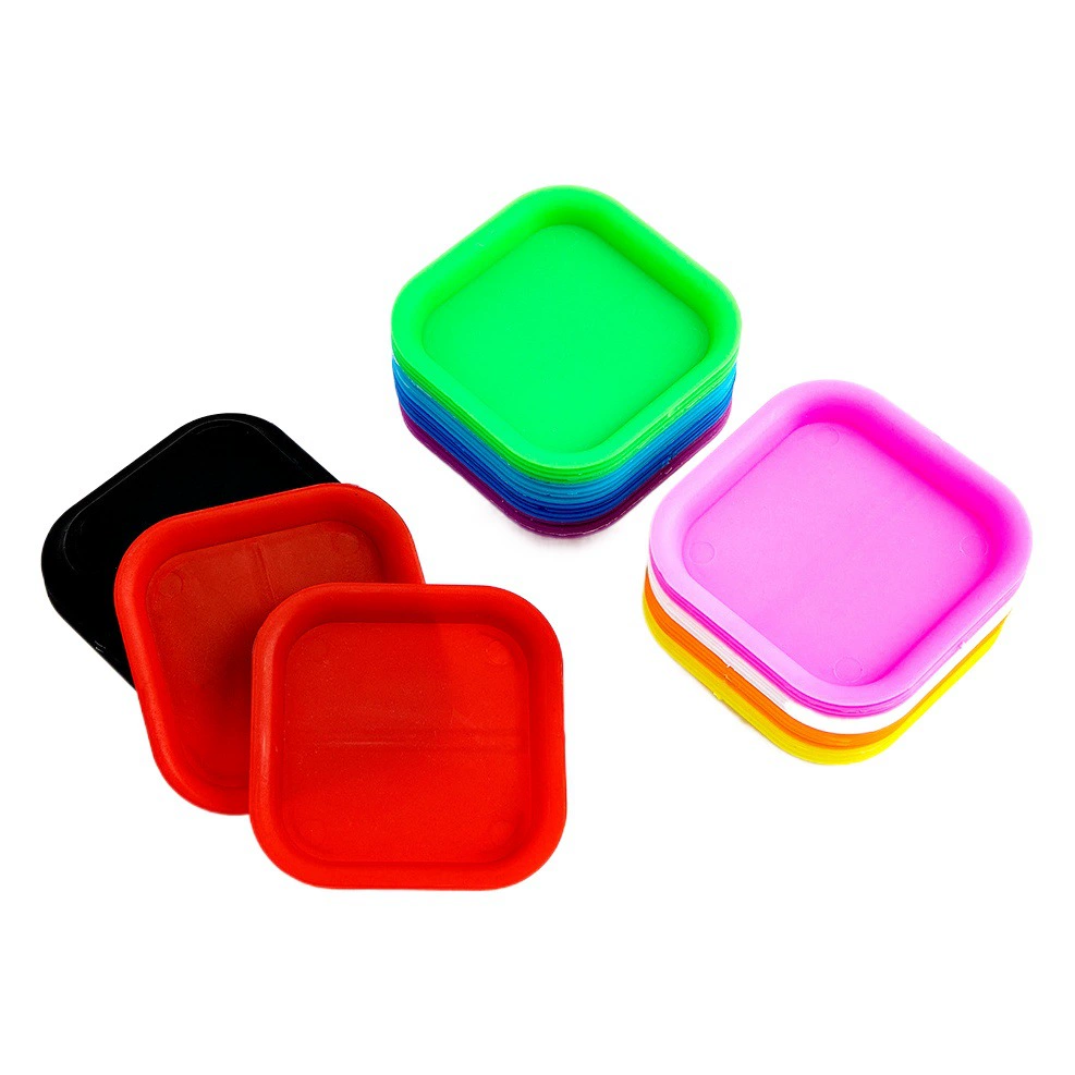 Лоток Мини-цветочный горшок Красочный Квадратный маленький цветочный горшок Мягкий цветочный горшок Горшок для рассады Пластиковый цветочный горшок только с подносом