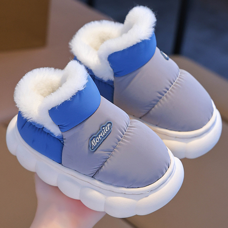 2024 nuevos zapatos de tacones de invierno para niños, niños y niñas, zapatillas de algodón cálidas y impermeables para bebés fuera de casa