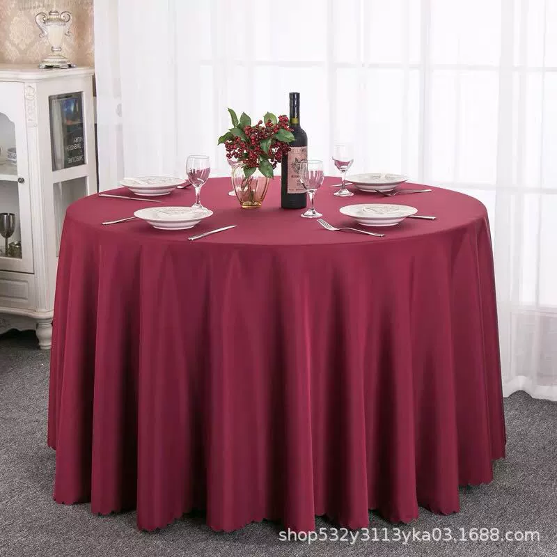 Large round table restaurant tablecloth hotel hotel banquet family can use round wedding European tablecloth table covers cross-border