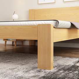 松木床全纯实木工厂直销简约一米五高脚1米5单人床1米2床架