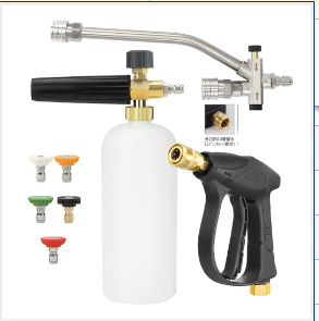 1/4 퀵 커넥트 알루미늄 쇼트 건(M22 내경 14) + PA 포트 + 노즐 5개 + 연장 로드