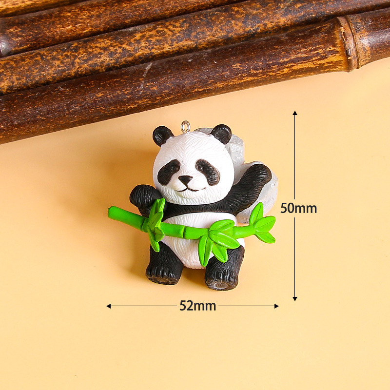 樹脂パンダクリエイティブ装飾品 diy キーホルダーペンダント漫画かわいい文化創造旅行お土産バッグペンダント|undefined