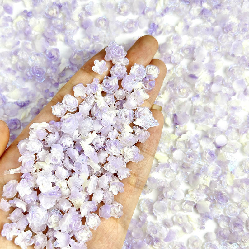 Wholesale Luminous Live Explosions Clouds Purple Rose Nail Jewelry Simulation Flower Nail Material Bag Wholesale Luminous Live Explosions Clouds Purple Rose Nail Jewelry Simulation Flower Nail Material Bag