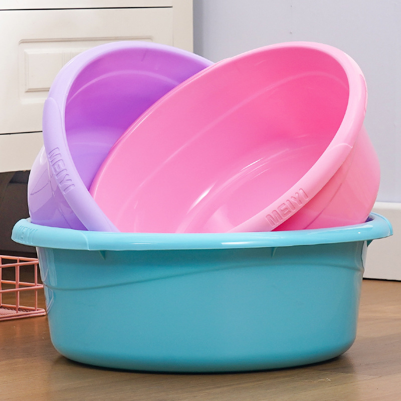 Thickened and Deepened Plastic Washbasin Household Large Student Dormitory Washbasin Foot Washing Clothes Washing Vegetable Washing Basin Baby