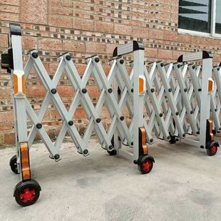 Factory Mobile Sliding Door Telescopic Gate Barrier Isolation Stainless Steel Kindergarten Manual Aluminum Alloy Folding Door Fence