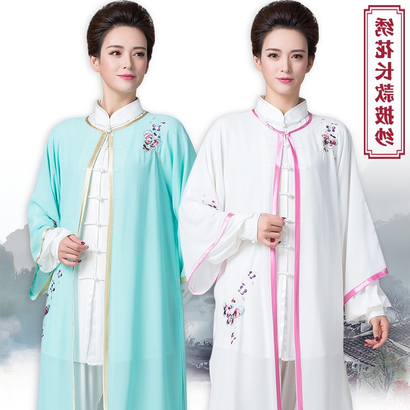 太极披纱女单件太极服女中国风太极拳比赛表演服飘逸跨境批发