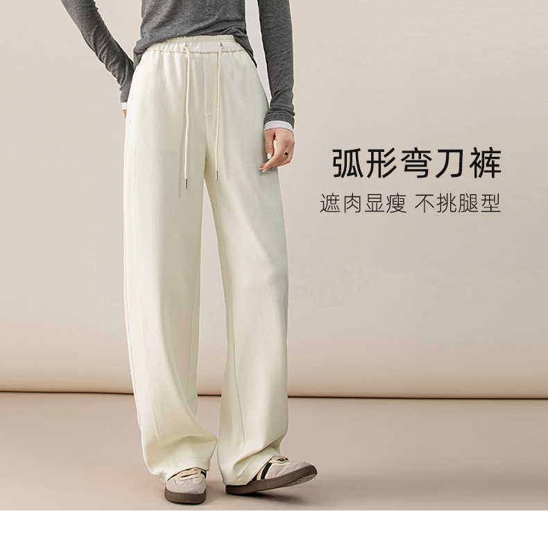 Quần culottes nữ ống rộng cạp thun co giãn chất liệu lyocell len mềm mại dáng chuối — màu tím mận chi tiết 13