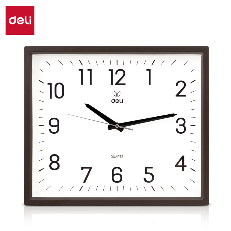 Deli/Deli 9006/9005/9007 Reloj de pared decorativo cuadrado redondo digital disponible en la oficina simple y de moda image 12