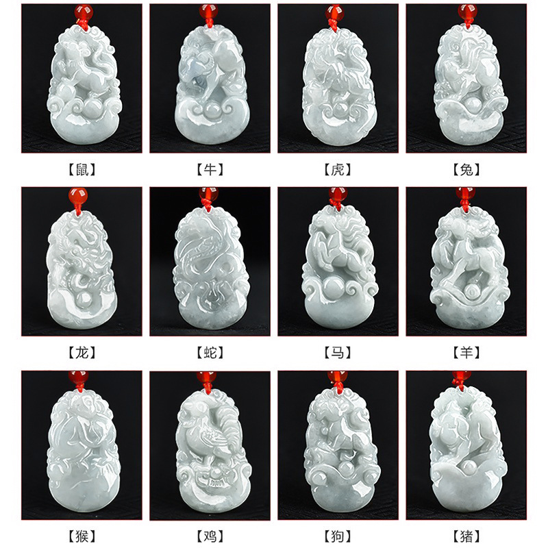 緬甸a貨天然玉石翡翠吊墜十二生肖掛件12生肖豬吊墜玉器直銷批發