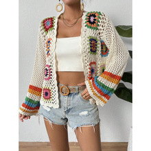 R 91457 速卖通新款外贸跨境缤纷编织镂空春季防晒度假装