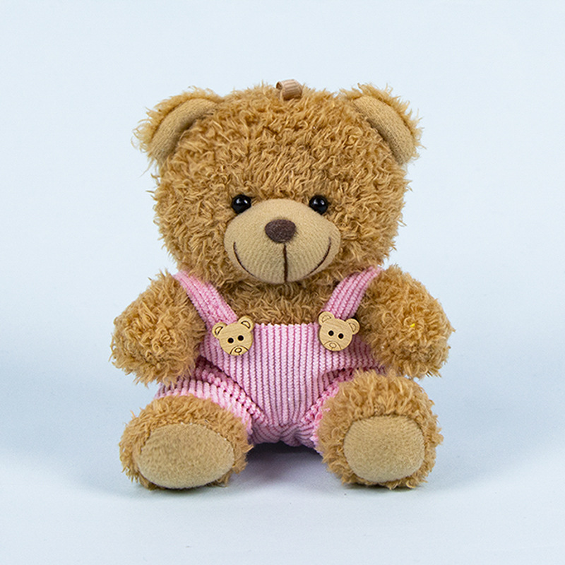 Lindo osito llavero colgante regalo creativo muñecas de peluche vestidas osito de peluche colgante de mochilas escolares para parejas