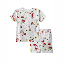 夏季新款女童短袖短裤宽松洋气两件套儿童睡衣套装厂家批发家居服