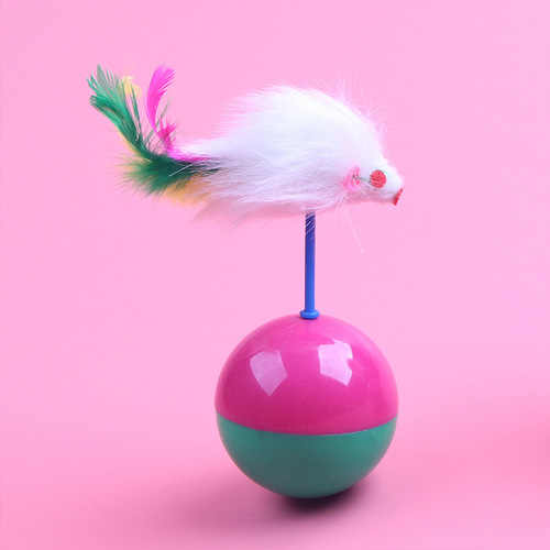 Wholesale Mouse Tumbler Ball Feather Toy Interactive Cat Self-Entertainment Interactive Factory Direct Sales