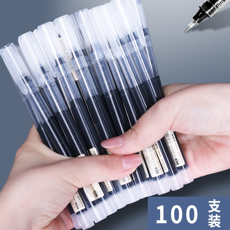 大容量ゲルペン黒ペン速乾ストレート液体ボールペンフルニードルチューブ0.5mm黒大容量水ペン|undefined