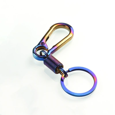 accessories key head personality key – Digər kuzov və aksesuarlar - burnt-titanium-keychain-blue-and-gold