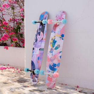 ◊ Locus Longboard Professional Board Dream Moon Series Skateboard for Boys and Girls, Freestyle Beginner Adult Version