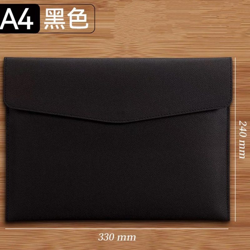 Bolso de archivo comercial de imitación de cuero transfronterizo A4 bolsa de archivo de almacenamiento de gran capacidad bolsa de archivo de logotipo empresarial al por mayor