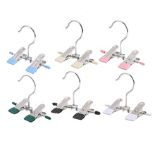 迷你裤夹专用夹12cm儿童伸缩毛巾夹防滑晾晒不锈钢衣架便携袜子夹