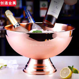 不锈钢香槟桶红酒碗 沙律碗搅拌料理盆果盘不锈钢香槟碗批发
