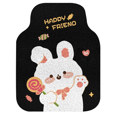 Car Carpet – Cute Cartoon Car Floor Mat - colored-silk-circle-candy-bunny-front-row-1