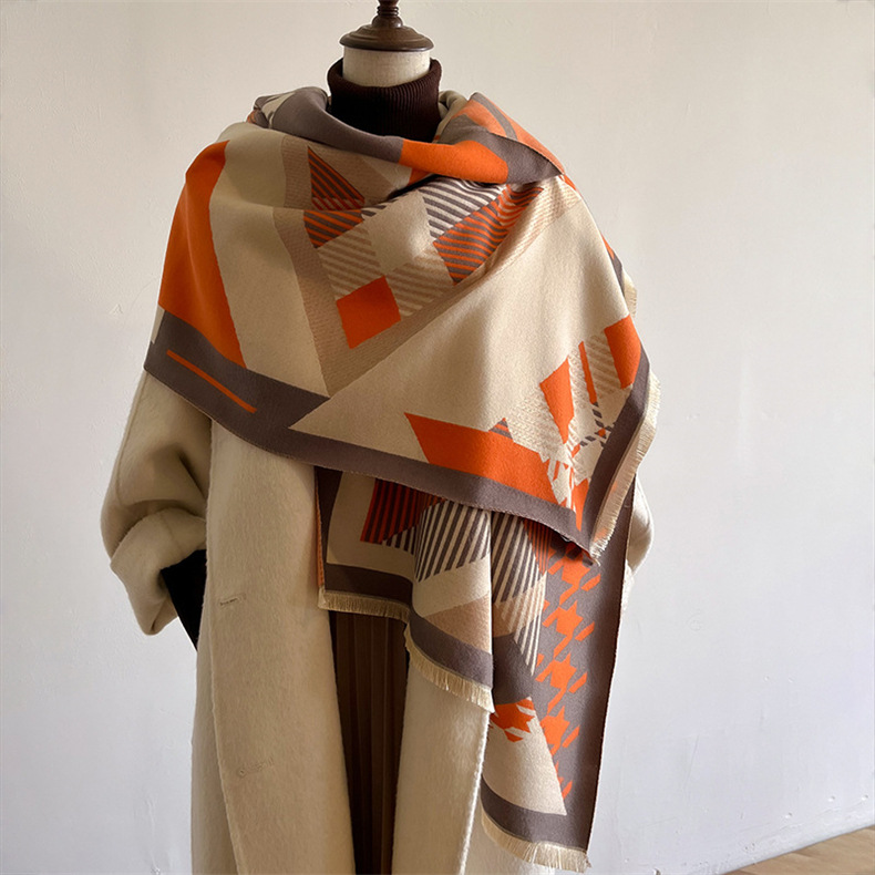 Bufanda de invierno para mujer, chal elegante con flecos y suave_voghion.com