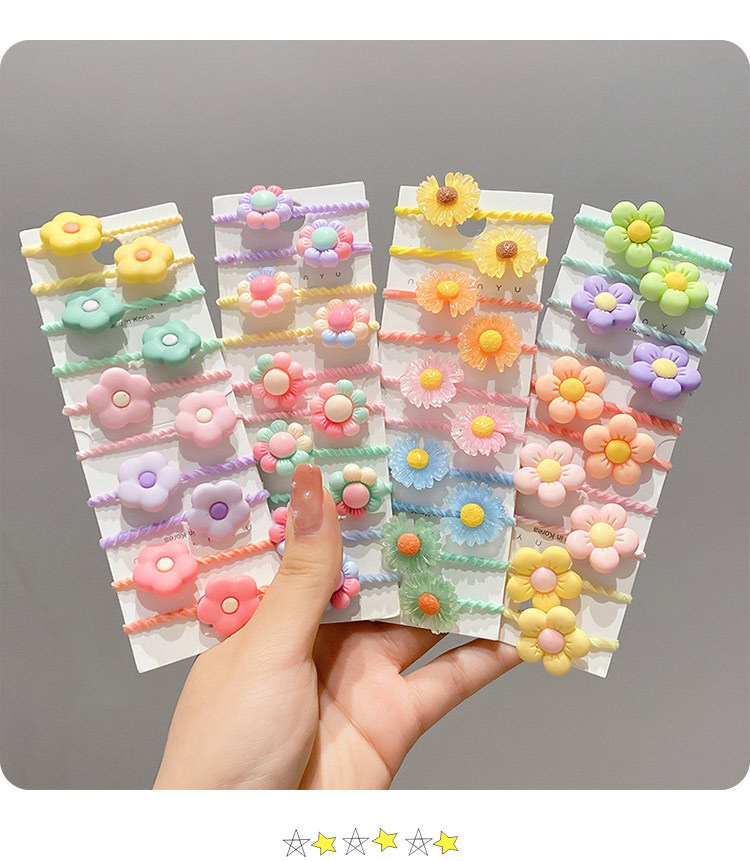 Elegant Rainbow Fruit Flower Arylic Cloth Rubber Band 1 Set display picture 4