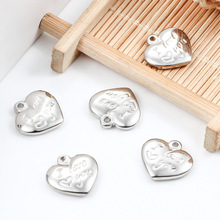 不锈钢爱心吊坠刻字简约男女项链桃心挂件饰品配件diy现货批发