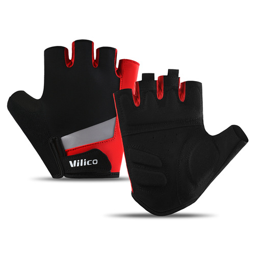 Vilico New Outdoor Super Fiber Durable Bicycle Shock Riding Fitness Training Breathable Anti-Slip Half Finger Gloves