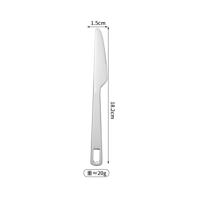 Cuchillo hueco creativo de viaje al aire libre, tenedor y cuchara traje de camping portátil de comida occidental, tenedor y cuchara vajilla portátil de acero inoxidable image 8